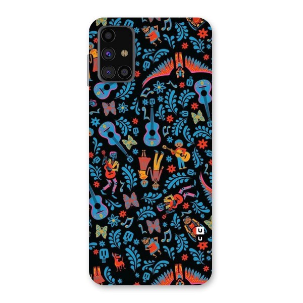 Blue Guitar Pattern Back Case for Galaxy M31s