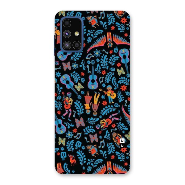 Blue Guitar Pattern Back Case for Galaxy M51