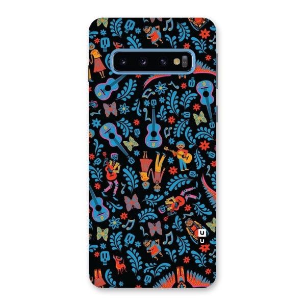 Blue Guitar Pattern Back Case for Galaxy S10