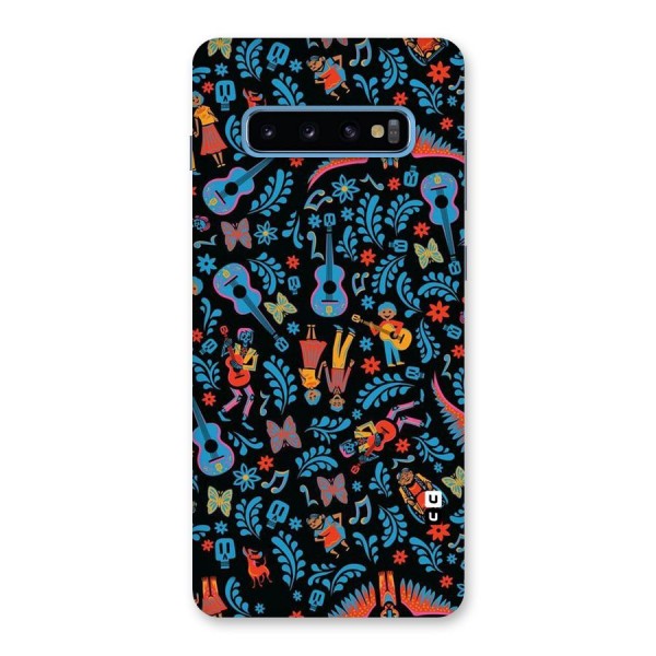 Blue Guitar Pattern Back Case for Galaxy S10 Plus