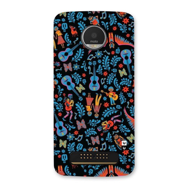 Blue Guitar Pattern Back Case for Moto Z Play