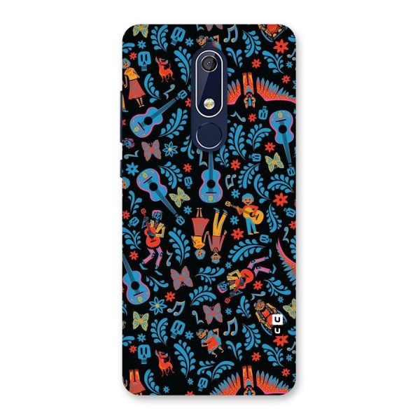 Blue Guitar Pattern Back Case for Nokia 5.1