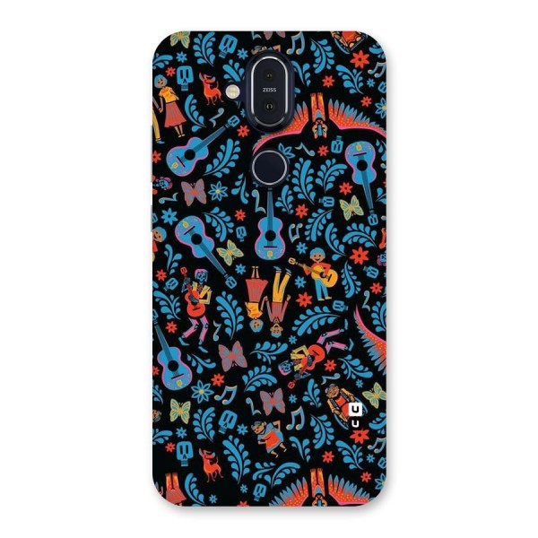 Blue Guitar Pattern Back Case for Nokia 8.1