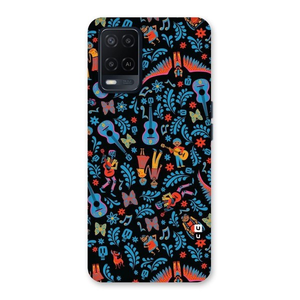 Blue Guitar Pattern Back Case for Oppo A54