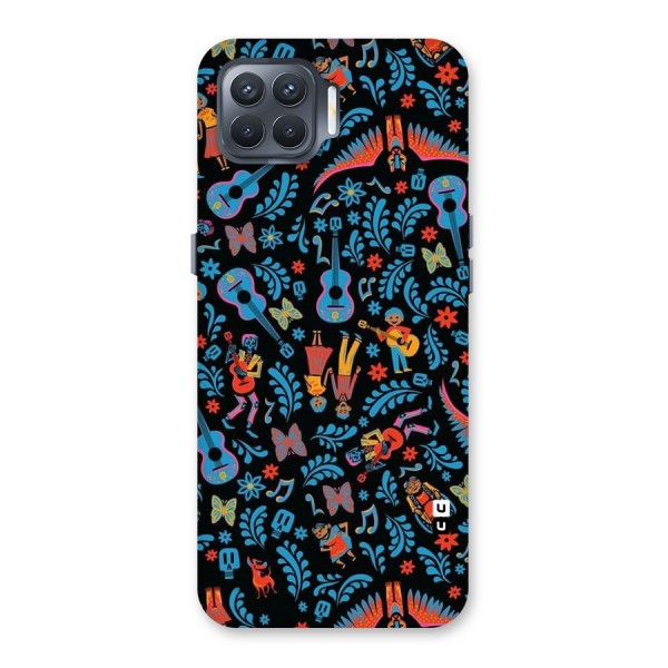 Blue Guitar Pattern Back Case for Oppo F17 Pro