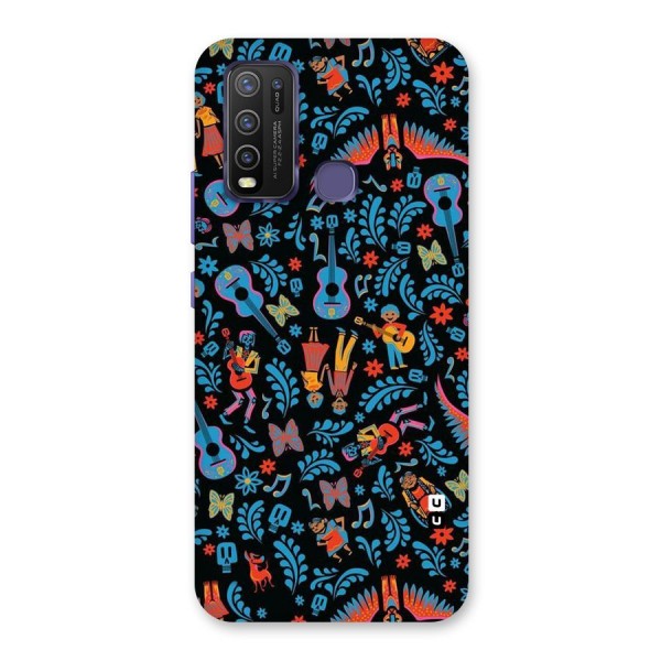 Blue Guitar Pattern Back Case for Vivo Y30