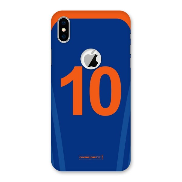 Blue Jersey Back Case for iPhone XS Logo Cut