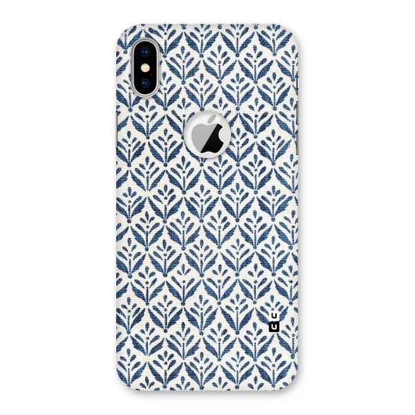 Blue Leaf Back Case for iPhone XS Logo Cut