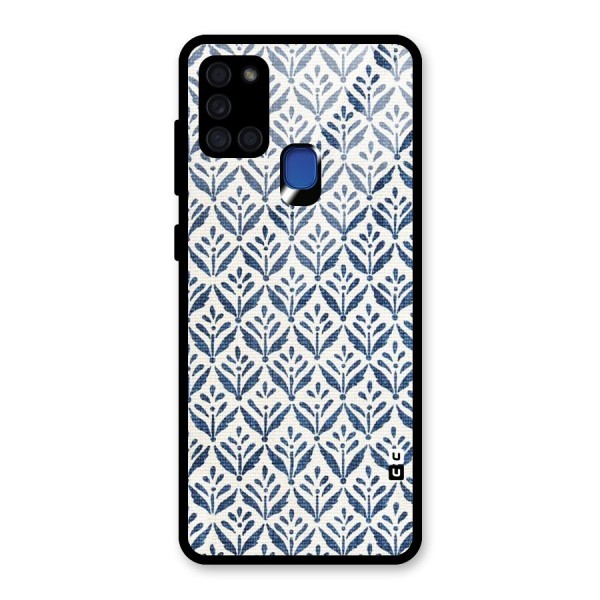 Blue Leaf Glass Back Case for Galaxy A21s