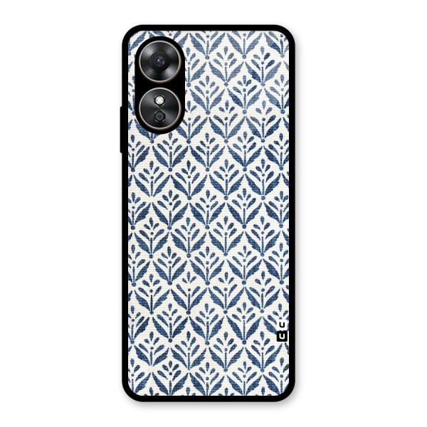 Blue Leaf Glass Back Case for Oppo A17