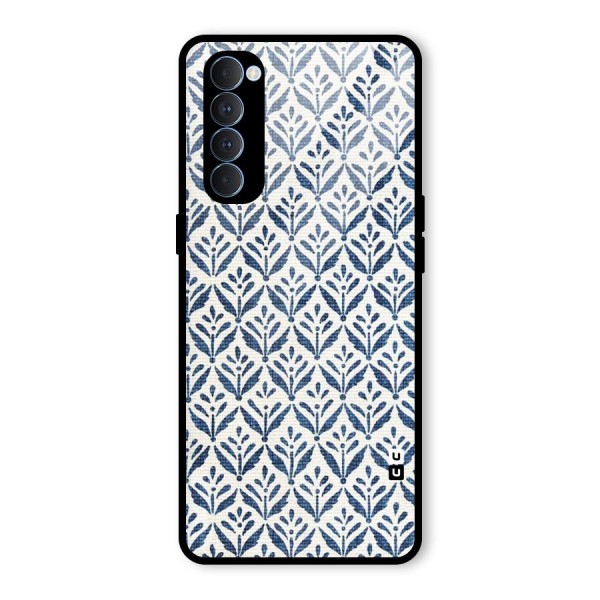 Blue Leaf Glass Back Case for Oppo Reno4 Pro