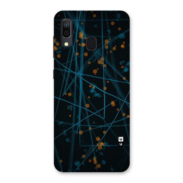 Blue Lines Gold Dots Back Case for Galaxy A20