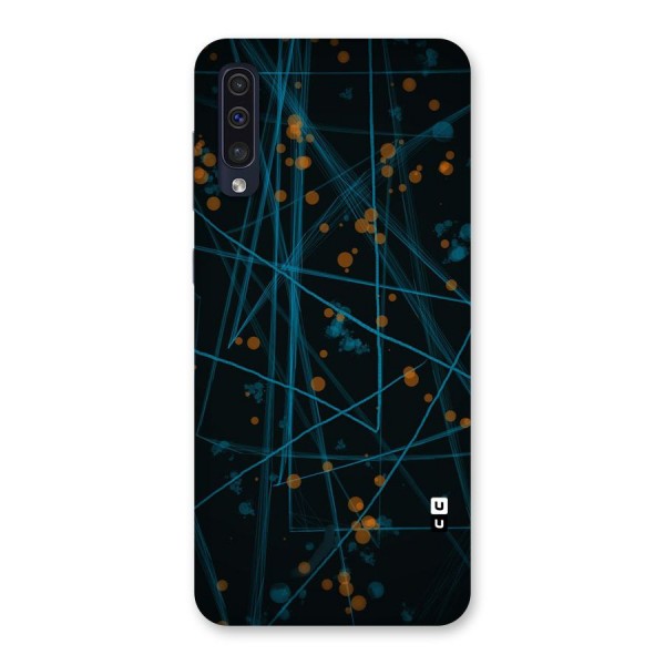 Blue Lines Gold Dots Back Case for Galaxy A50