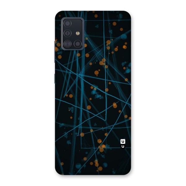 Blue Lines Gold Dots Back Case for Galaxy A51