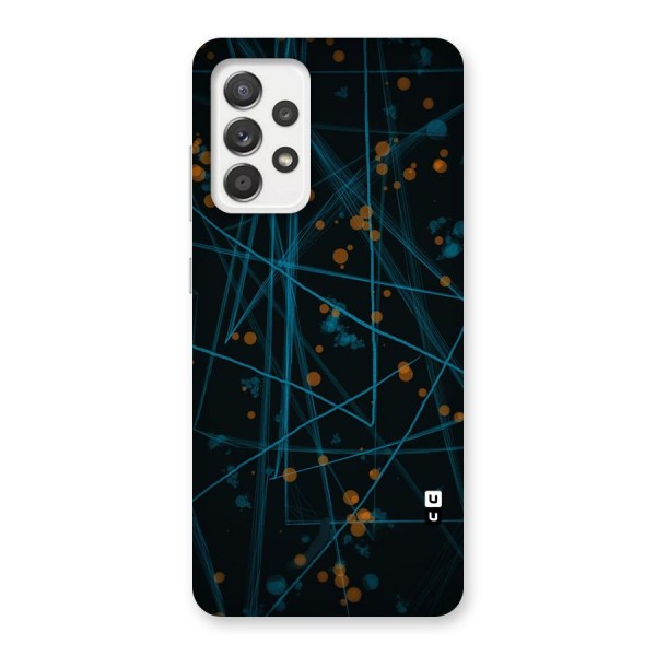 Blue Lines Gold Dots Back Case for Galaxy A52