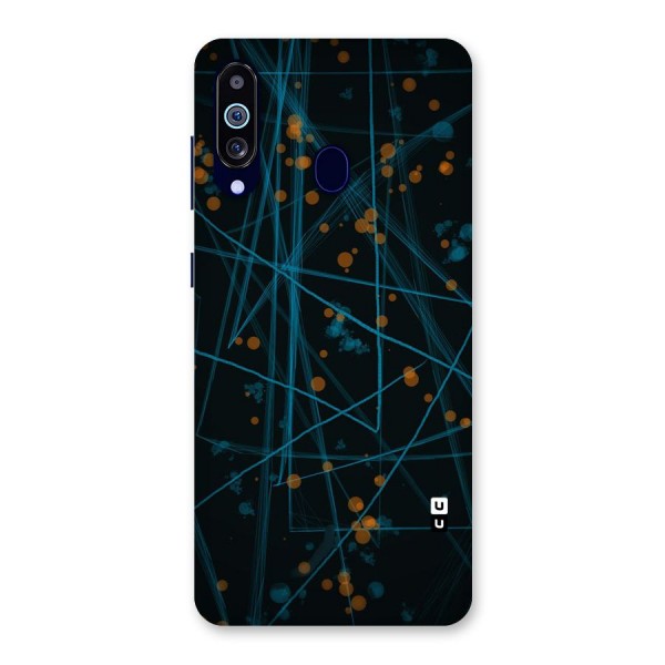 Blue Lines Gold Dots Back Case for Galaxy A60