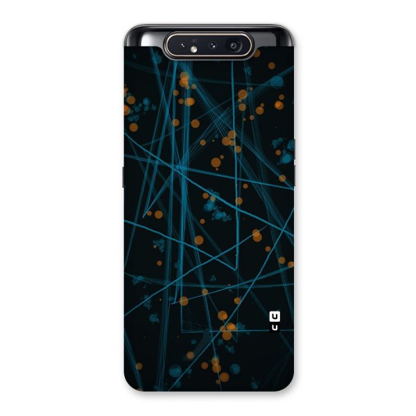 Blue Lines Gold Dots Back Case for Galaxy A80