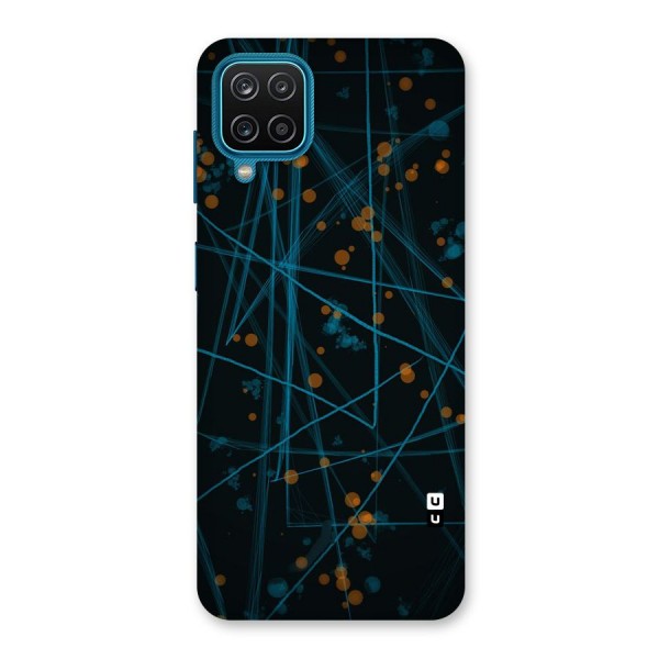 Blue Lines Gold Dots Back Case for Galaxy F12