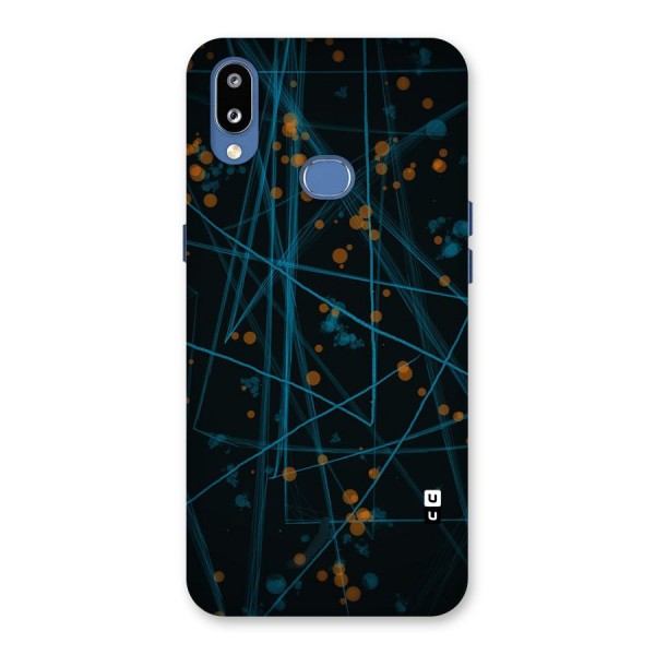 Blue Lines Gold Dots Back Case for Galaxy M01s