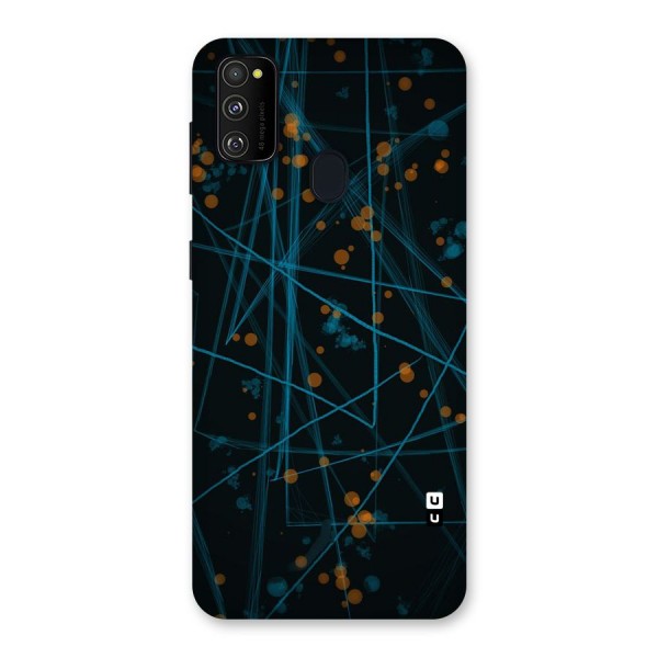 Blue Lines Gold Dots Back Case for Galaxy M21