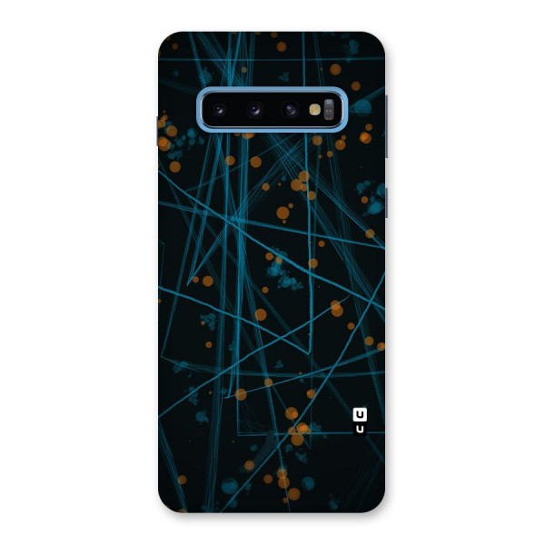 Blue Lines Gold Dots Back Case for Galaxy S10