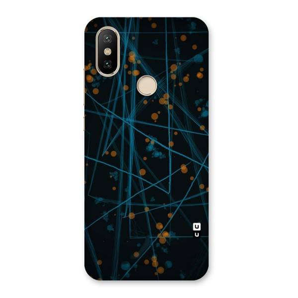 Blue Lines Gold Dots Back Case for Mi A2