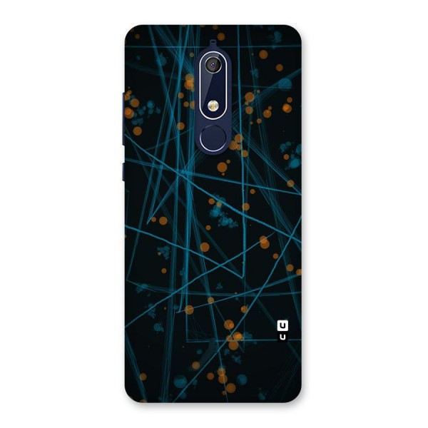 Blue Lines Gold Dots Back Case for Nokia 5.1