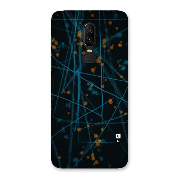 Blue Lines Gold Dots Back Case for OnePlus 6