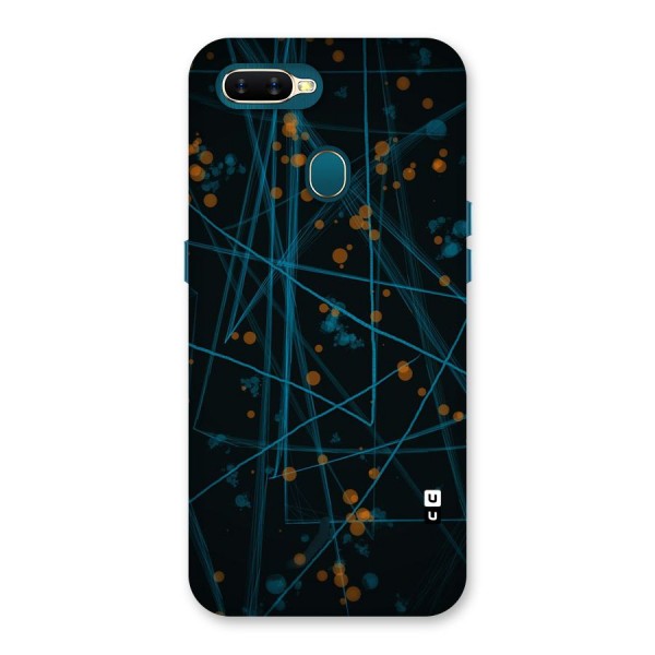 Blue Lines Gold Dots Back Case for Oppo A12