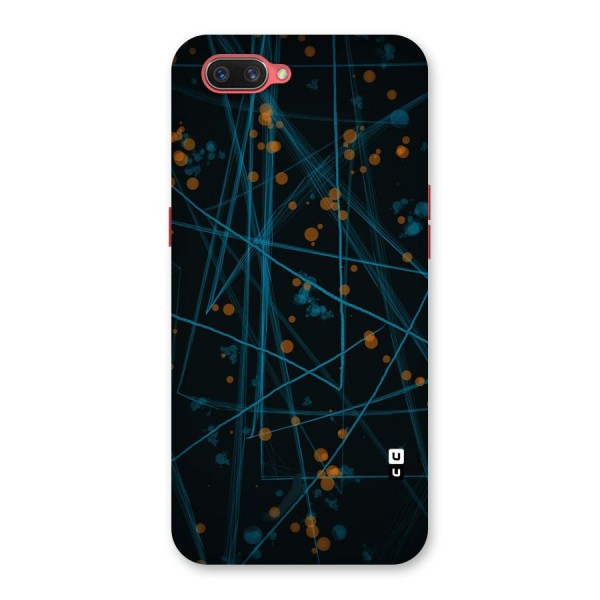 Blue Lines Gold Dots Back Case for Oppo A3s