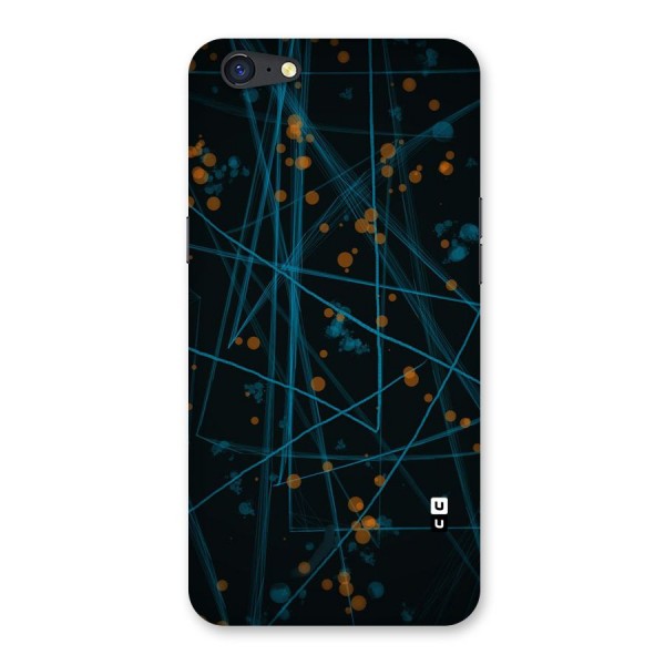 Blue Lines Gold Dots Back Case for Oppo A71