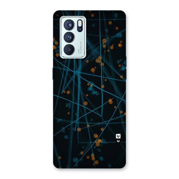 Blue Lines Gold Dots Back Case for Oppo Reno6 Pro 5G