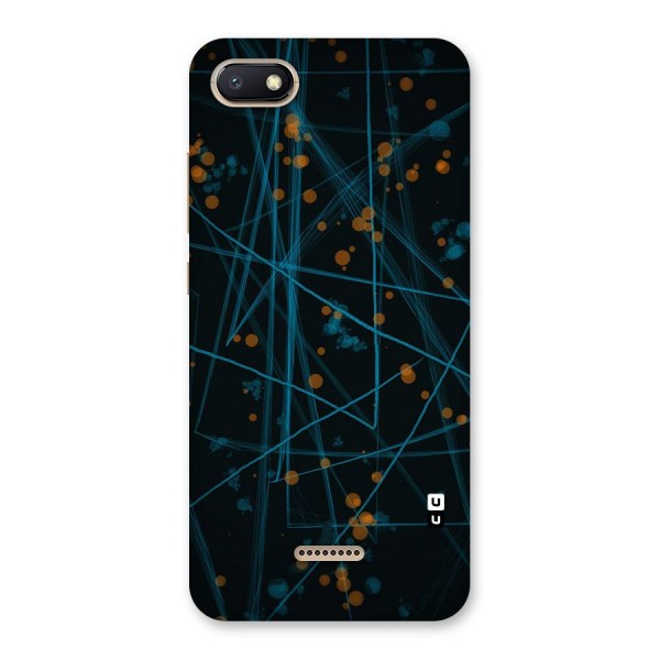 Blue Lines Gold Dots Back Case for Redmi 6A