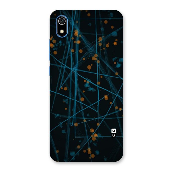 Blue Lines Gold Dots Back Case for Redmi 7A