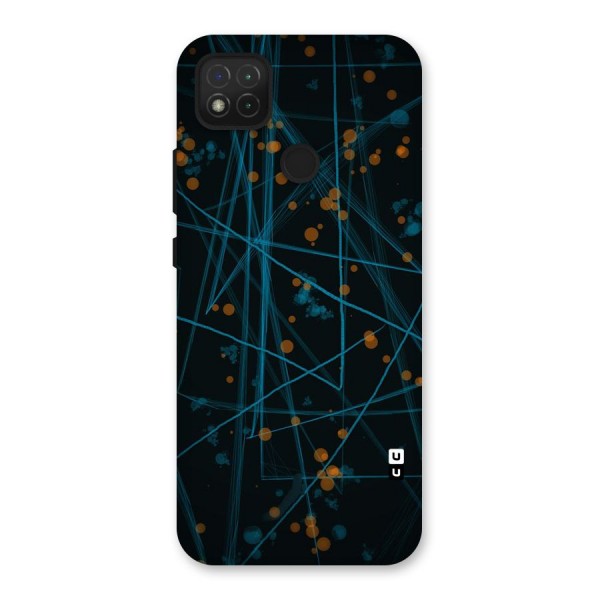 Blue Lines Gold Dots Back Case for Redmi 9C