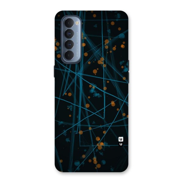 Blue Lines Gold Dots Back Case for Reno4 Pro