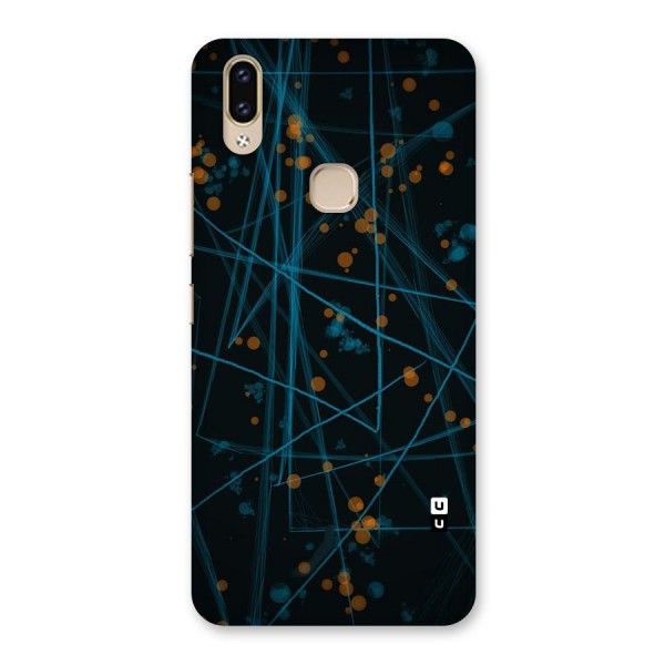 Blue Lines Gold Dots Back Case for Vivo V9