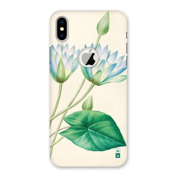 Blue Lotus Back Case for iPhone XS Logo Cut