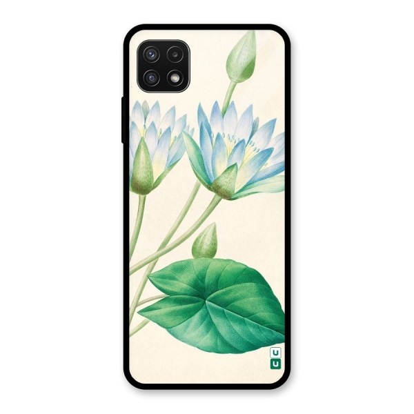 Blue Lotus Glass Back Case for Galaxy A22 5G