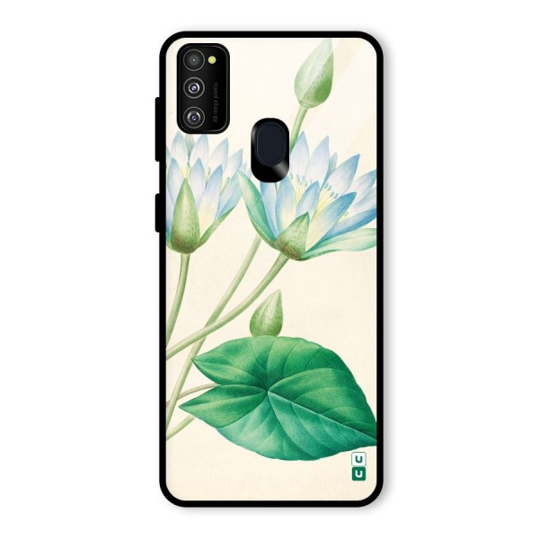 Blue Lotus Glass Back Case for Galaxy M30s