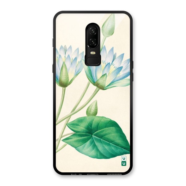 Blue Lotus Glass Back Case for OnePlus 6