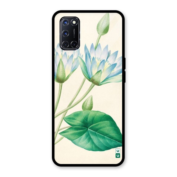 Blue Lotus Glass Back Case for Oppo A52