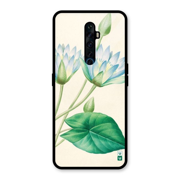 Blue Lotus Glass Back Case for Oppo Reno2 Z