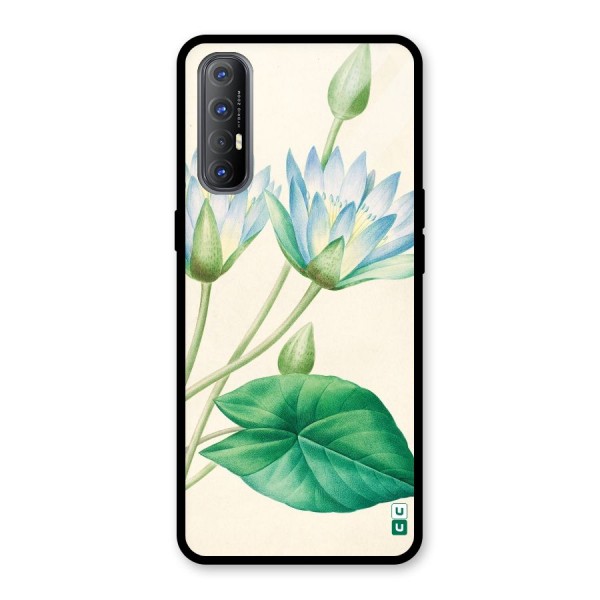 Blue Lotus Glass Back Case for Oppo Reno3 Pro