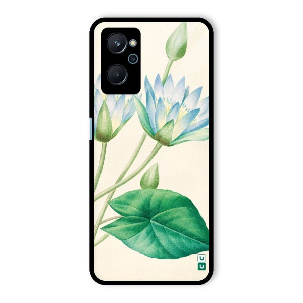 Blue Lotus Glass Back Case for Realme 9i