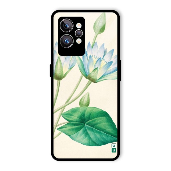 Blue Lotus Glass Back Case for Realme GT2 Pro