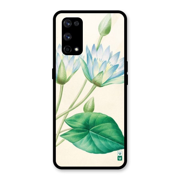 Blue Lotus Glass Back Case for Realme X7 Pro