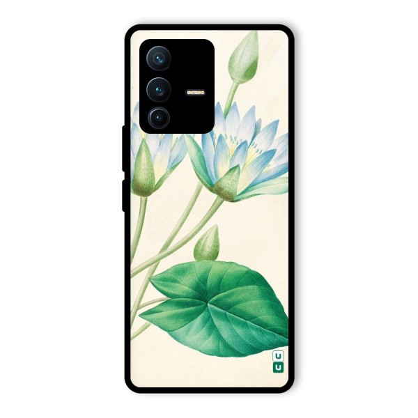 Blue Lotus Glass Back Case for Vivo V23 Pro