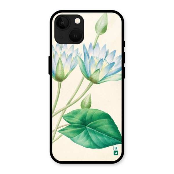 Blue Lotus Glass Back Case for iPhone 13