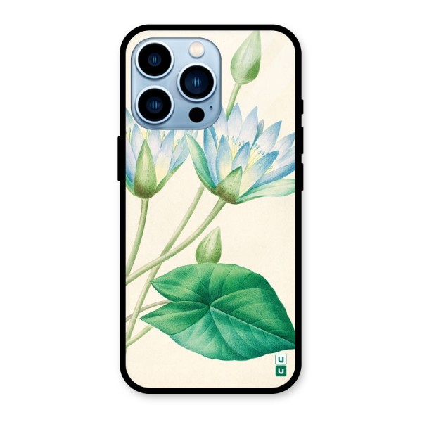 Blue Lotus Glass Back Case for iPhone 13 Pro